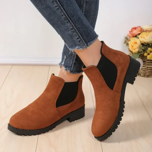 Women Solid Color Lazy Ankle Boots/Lightweight Non-slip Slip-on Design/Outdoor