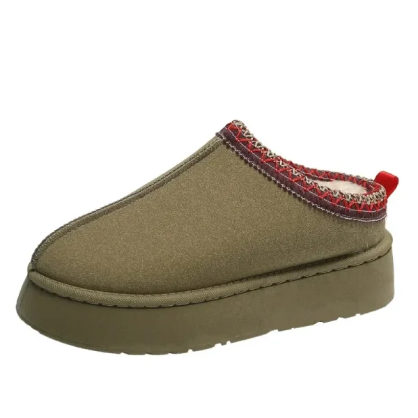 Women's Wool Slippers Warm Platform Wool Low-top Snow Boots Slippers Women's Outdoor - Image 6