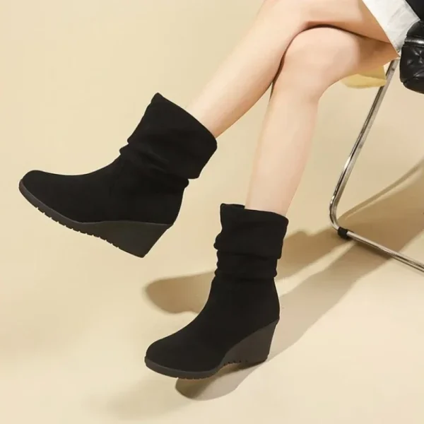 Women's Fur Warm Snow Boots 2024 Winter New Warm Wool Booties Ankle Boot Platform Shoes - Image 3