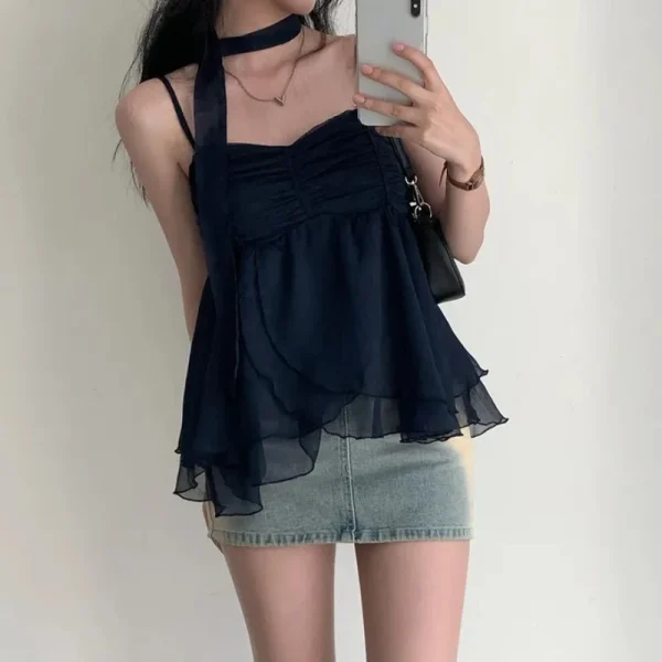 Aesthetic Sleeveless Solid Tops Hot Girls Korean Fashion Sweet Tank Top - Image 8