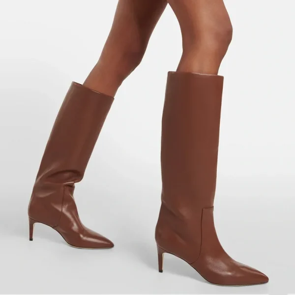 High Heels Knee Length Women's Boots Fashion Versatile 34-46 Large Women's Boots - Image 3