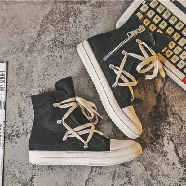 Women Sneakers High Top Cross Tied Men's Casual Shoes Leisure Brand Designed Lace Up - Image 5