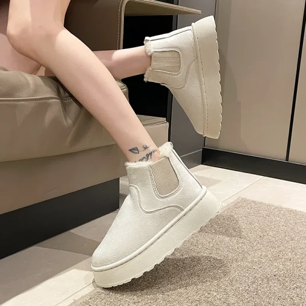 Winter Women Short Plush Warm Snow Boots Casual Shoes New Suede Fur - Image 12