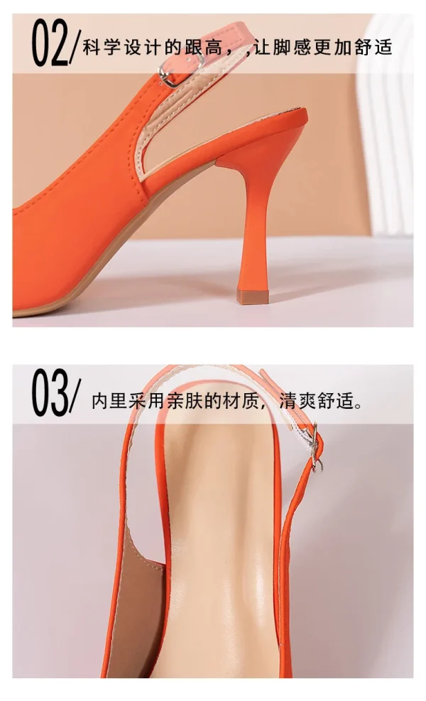 Women's Shoes, Shallow Mouth High Heel 9cm Pointed Thin Heel Sandals, Casual Fashion Sandals - Image 7