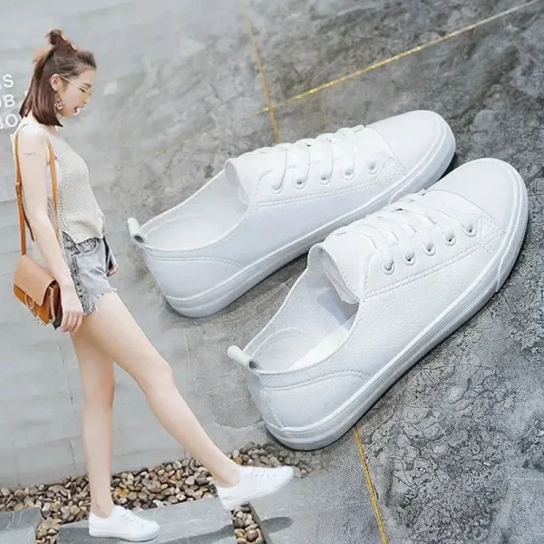 Sneakers Solid Women's Shoes 2024 Hot Sale Round Toe Spring/autumn Dad Shoes Low-heeled Sports - Image 5