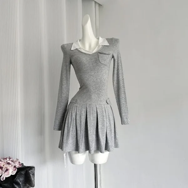 Woman Preppy Style Sweet Fake Two Dress E-girls College Style - Image 6