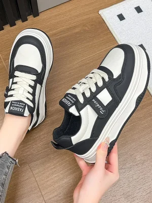 Popular Women’s White Shoes Spring Arrival Versatile Thick Base Casual Shoes