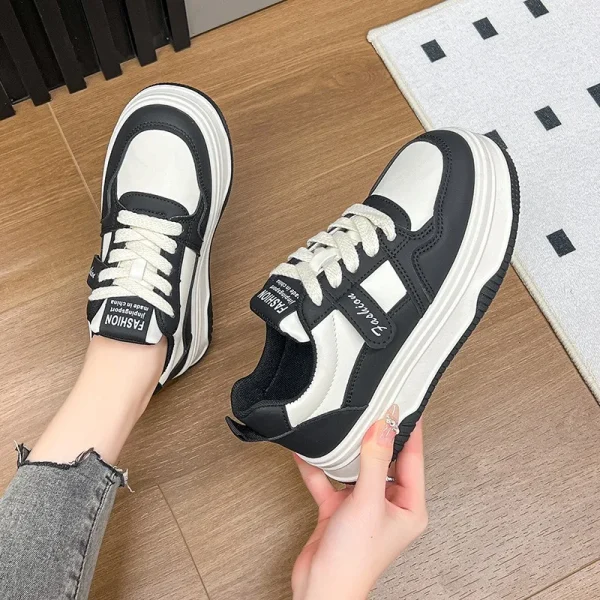 Popular Women's White Shoes Spring Arrival Versatile Thick Base Casual Shoes