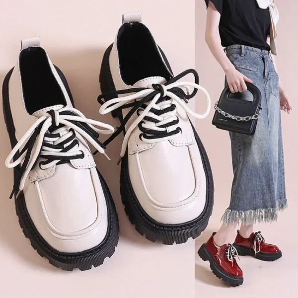 Women Shoes Autumn Round Toe Black Flats Loafers With Fur Casual Female Sneakers - Image 8