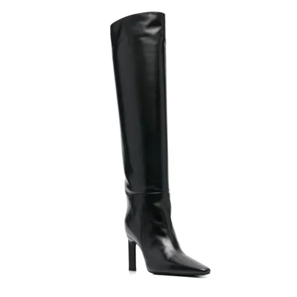 Women's Autumn and Winter Leather Boots Fashion New Knee High Boots Pointed - Image 2