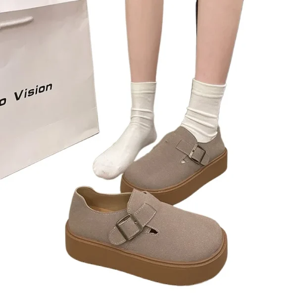 Women Flats Shoes Planform Designer Casual Shoes Autumn Buckle Loafers Shoes - Image 5