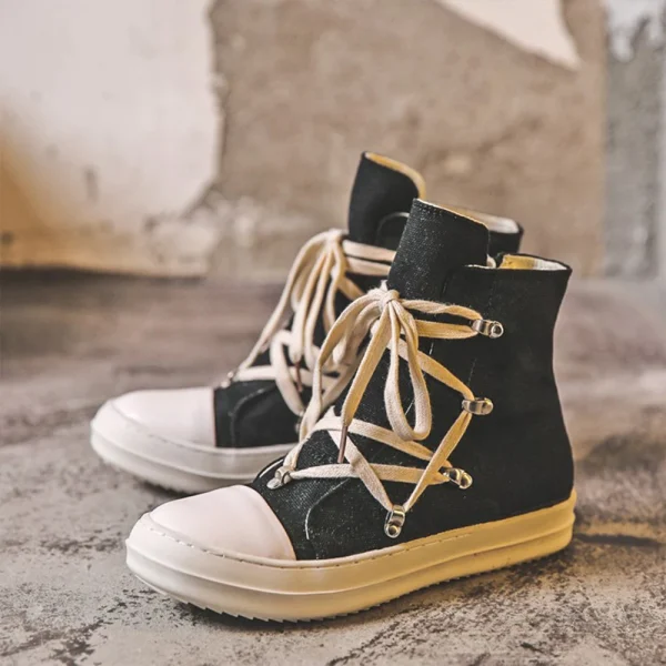 Women Sneakers High Top Cross Tied Men's Casual Shoes Leisure Brand Designed Lace Up - Image 3