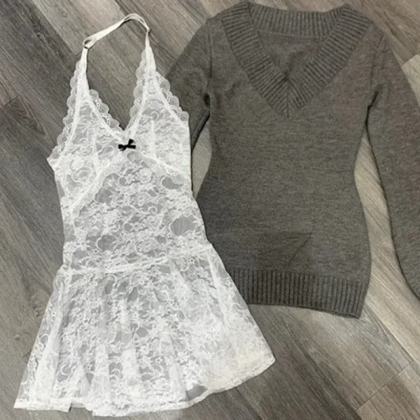 Basic Vest Streetwear Slim Knitted Sweater Tops