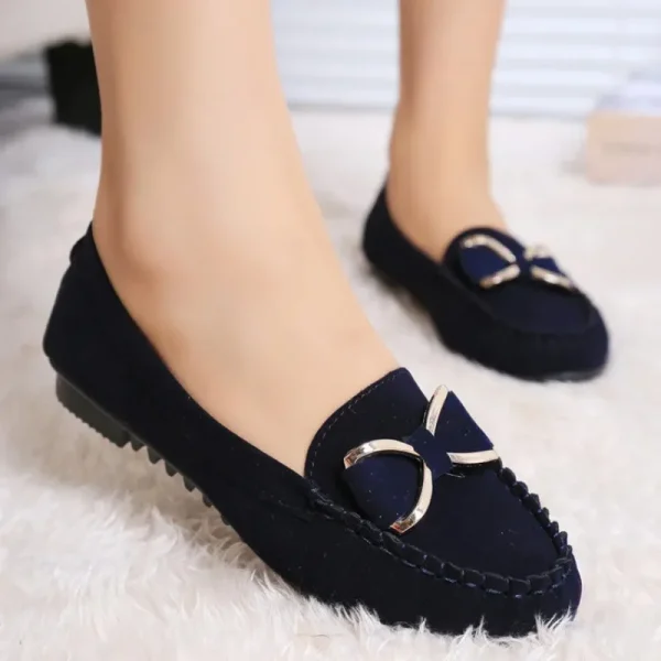 Women's Fashion Casual Lofers Flat Shoes Ladies Autumn Elegant Butterfly-Knot Comfortable Shoes - Image 2