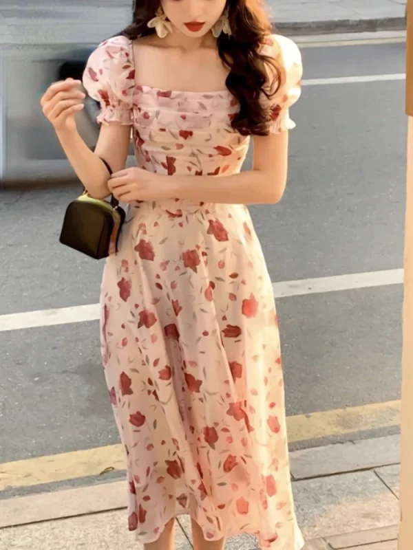 Casual Evening Party Dress Short Sleeve Korean Fashion dress