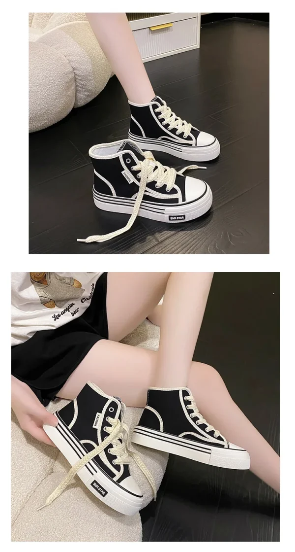 Women Platform Canvas Shoes Height Increasing Chunky Sneakers For youth girls - Image 8