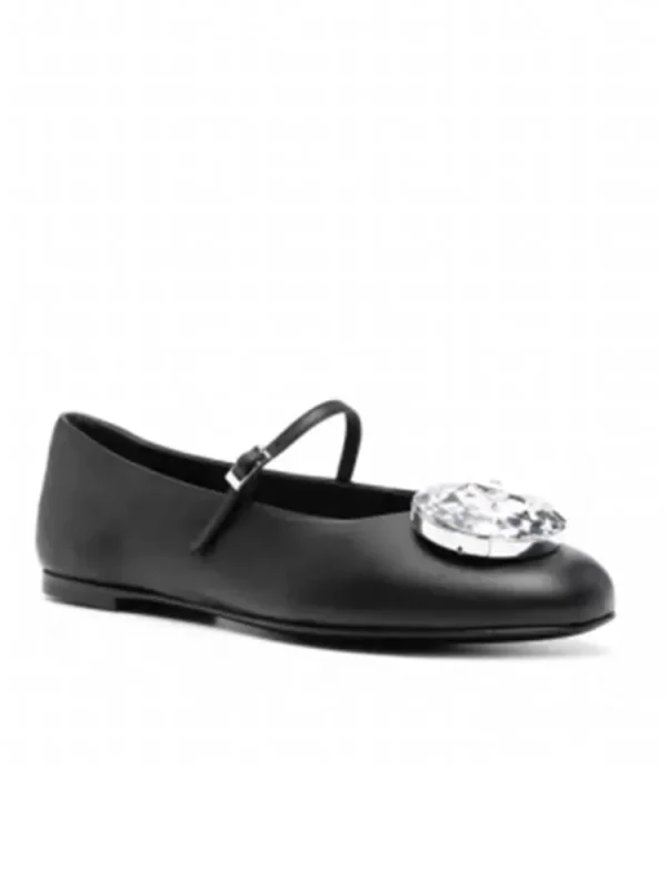 Women's Mary Jane Shallow Mouth Water Diamond Flat Sole Single Shoes - Image 11