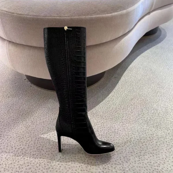 Fashion Long Women's Boots Fashion Side Zipper Leather Boots Sexy and Comfortable Knight Boots - Image 4