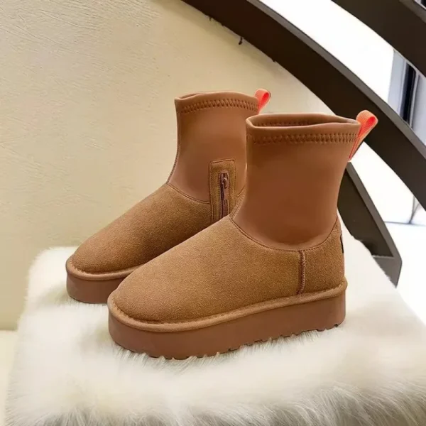 Women with 2025 Winter Short Tube Cotton Boots Elastic Leg Pencil Boots - Image 3