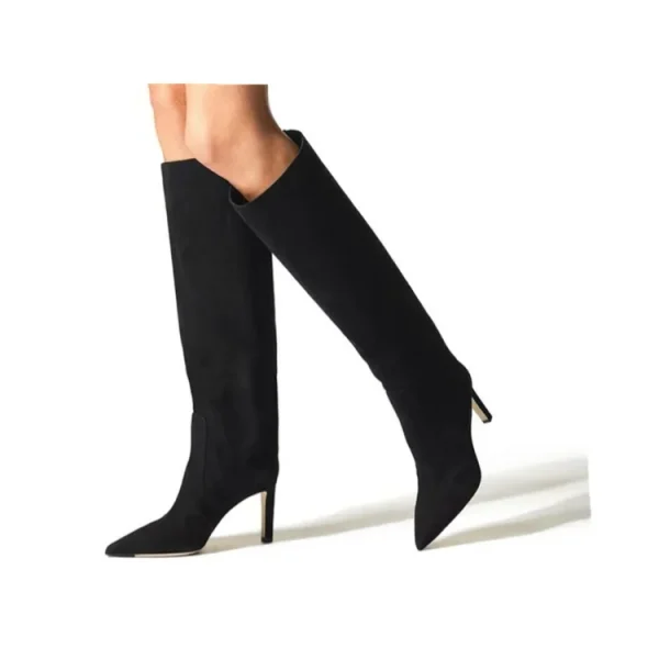 Women's New Suede Knee Boots Pointed Toe Stiletto Boots Women's Boots - Image 10