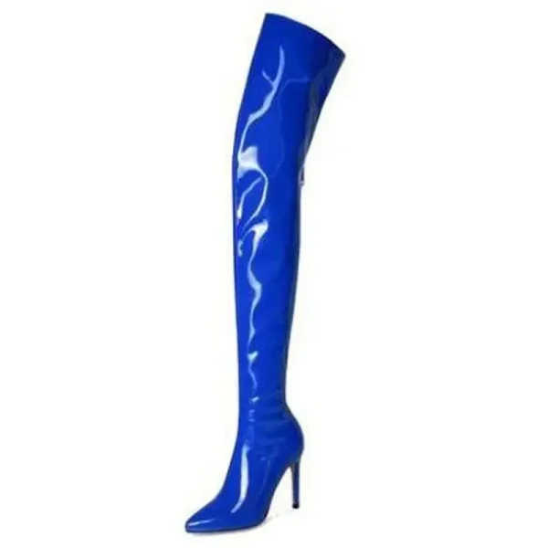 Black Sexy Over The Knee Boots Women's High Heels Ladies Thigh High Boots - Image 7