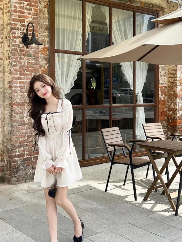 Mini Dress Woman Casual Design One Piece Dress Korean Fashion - Image 6