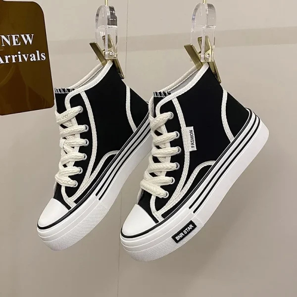 Women Platform Canvas Shoes Height Increasing Chunky Sneakers For youth girls