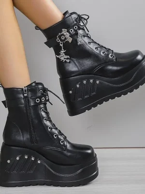 Boots for Women Fashion Hot Sale Punk Goth Platform Heels Wedge Women’s Boots