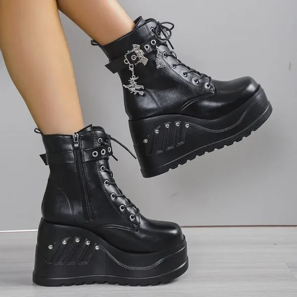 Boots for Women Fashion Hot Sale Punk Goth Platform Heels Wedge Women's Boots