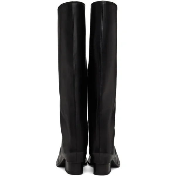 Women's Thick Bottom Low Heel Knee Boots Fashionable Square Head Knight Boots Medium Leg Skirt Boots - Image 12