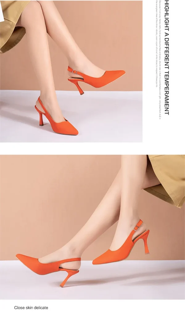 Women's Shoes, Shallow Mouth High Heel 9cm Pointed Thin Heel Sandals, Casual Fashion Sandals - Image 11