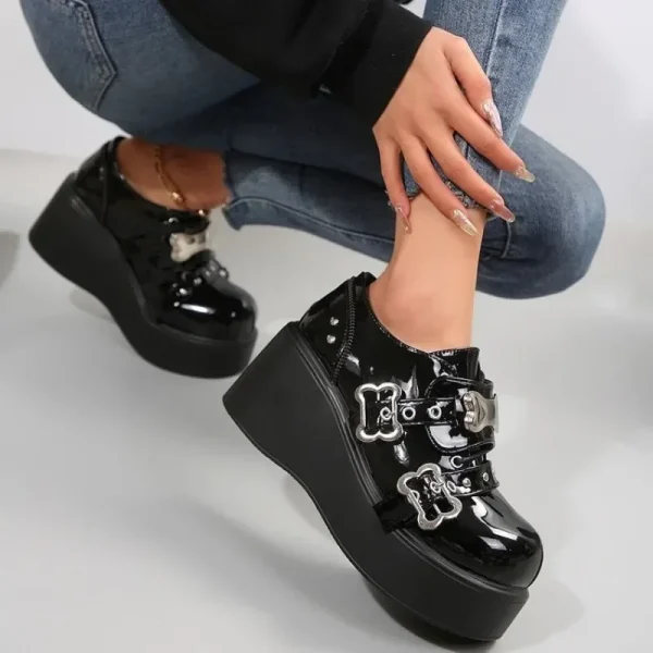 Women Shoes Lolita Shoes Heels Platform Janes Star Buckle Strap Mary Janes Women - Image 2