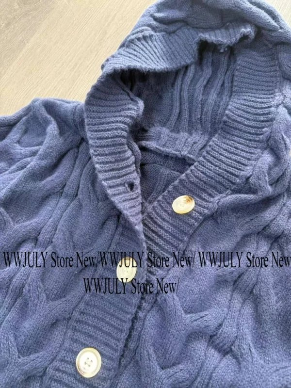 Korean Style Hooded Knitted Cardigan Design Aesthetics Casual Slim Fit - Image 6