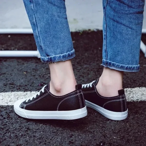 Sneakers Solid Women's Shoes 2024 Hot Sale Round Toe Spring/autumn Dad Shoes Low-heeled Sports - Image 4