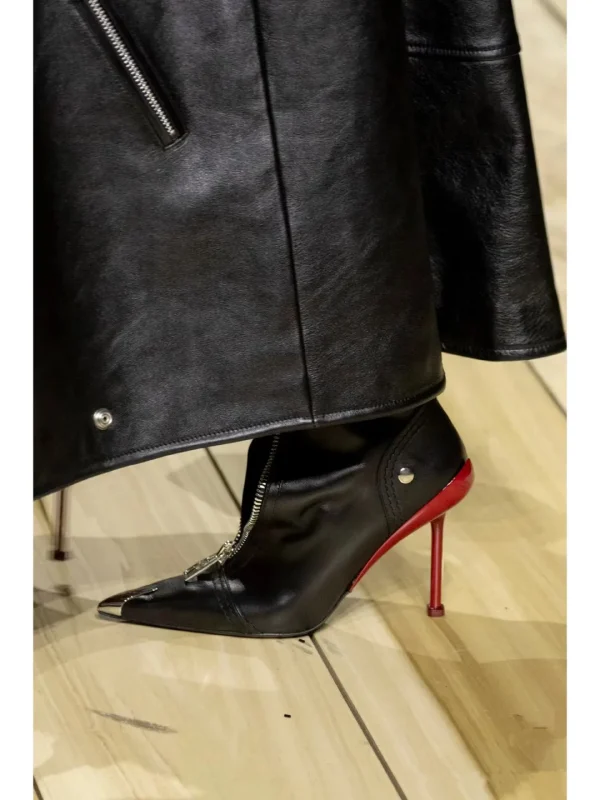 Women's Zipper High Heel Short Boots Fashion Pointed Belt Buckle Women's Ankle Boots - Image 10