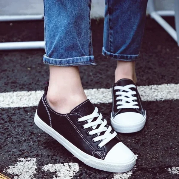 Sneakers Solid Women's Shoes 2024 Hot Sale Round Toe Spring/autumn Dad Shoes Low-heeled Sports - Image 3