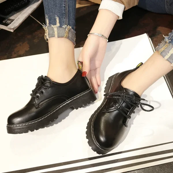 Classics Leather Platform Loafers Woman 2024 British Style Thick Heels Oxfords Shoes Women - Image 5