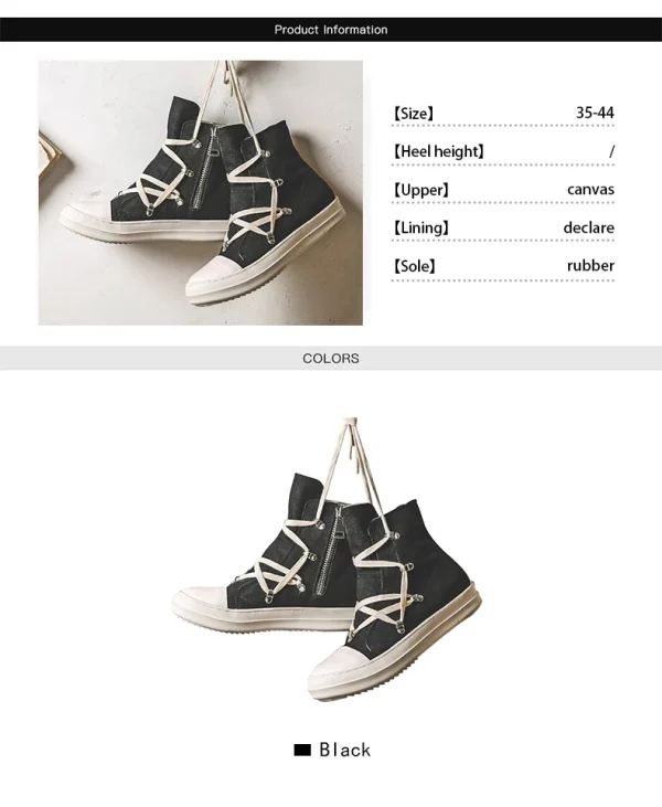 Women Sneakers High Top Cross Tied Men's Casual Shoes Leisure Brand Designed Lace Up - Image 7