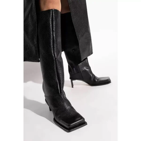 Winter Style Thick High-heeled Knee High Women's Boots with Square Toe and High Tube, Fashionable Plus Size Boots - Image 13