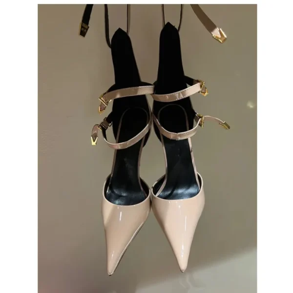 Metal Stiletto Sandals Fashion Pointy Catwalk Fashion Single Shoes Sexy Nightclub Party - Image 9