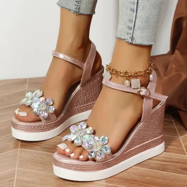 Women Summer Wedge Heel Sandals Platform Sandals Strap Open Toe Chunky Bottom