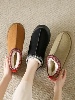 Snow Boots for 2025 Women Winter New Cashmere Warm Thick Soles Without Heel