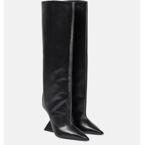 Women's Knee Length Boots Fashion Pointed Shaped High Heels Women's Large Sleeve Boots - Image 10