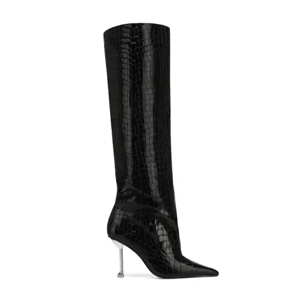 Women's Autumn and Winter New Slim High Heels Knee High Women's Boots - Image 2