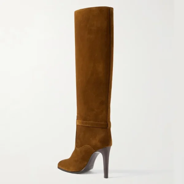 Winter Slim High Heels Knee High Women's Boots Fashionable Round Toe - Image 3