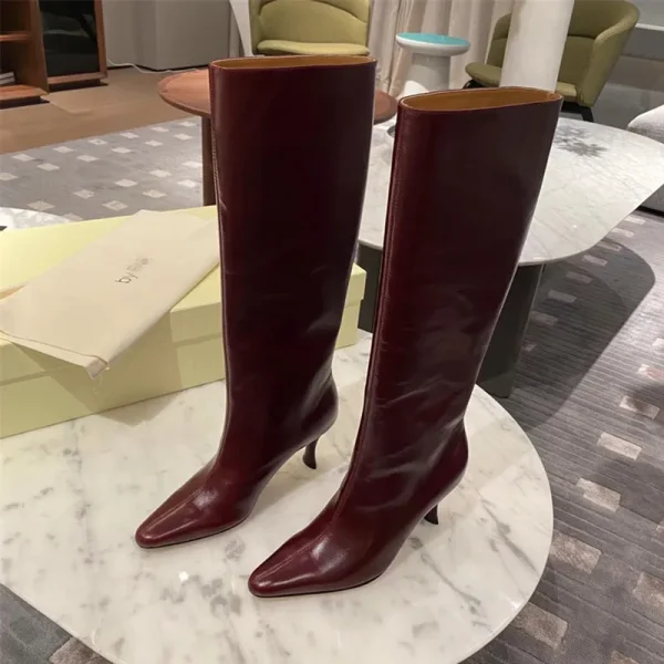 Pointed High-heeled Knee High Boots, Fashionable and Sexy Women's Knight Mid Length Boots - Image 17