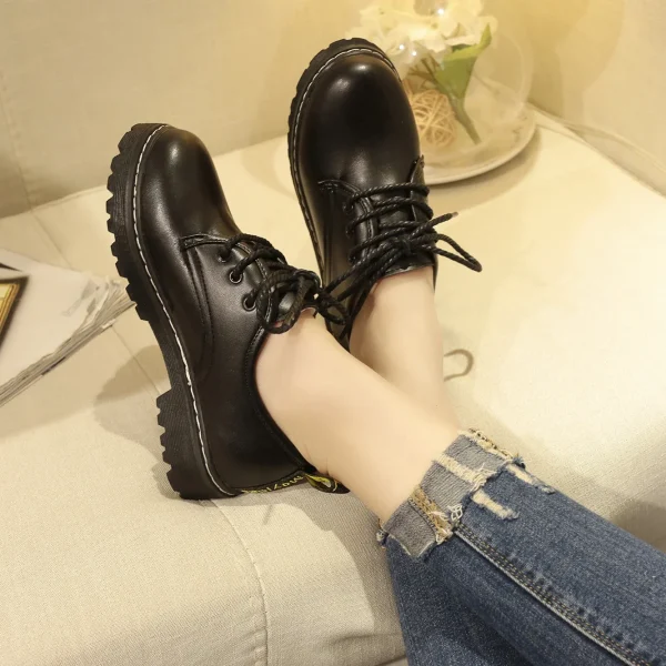 Classics Leather Platform Loafers Woman 2024 British Style Thick Heels Oxfords Shoes Women - Image 6