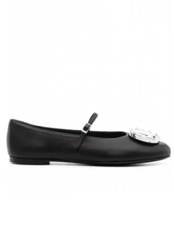 Women's Mary Jane Shallow Mouth Water Diamond Flat Sole Single Shoes - Image 4