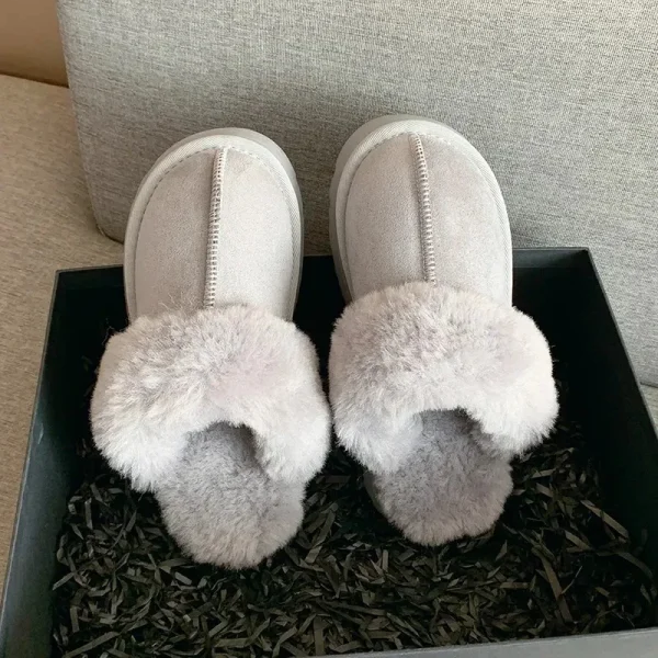 Fur Slippers Women Winter Plush Sandals Luxury Slip on Platform Slides Female - Image 6