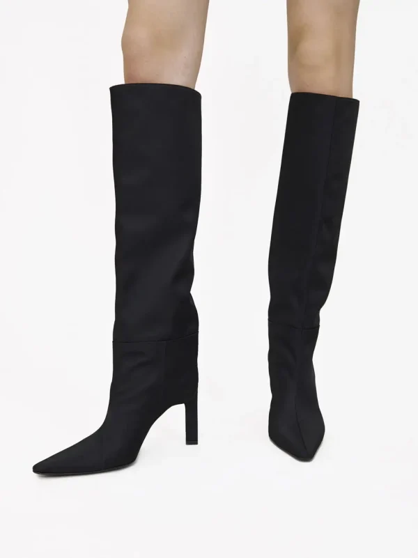 Women's Autumn and Winter Leather Boots Fashion New Knee High Boots Pointed